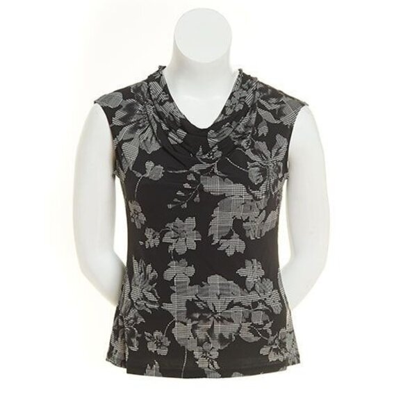 Kasper Womens Printed Cowl Neck Blouse Size L New With Tags - Picture 1 of 8